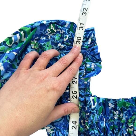 Lilly Pulitzer Smocked Mini Dress Blue Green - Picture 14 of 14